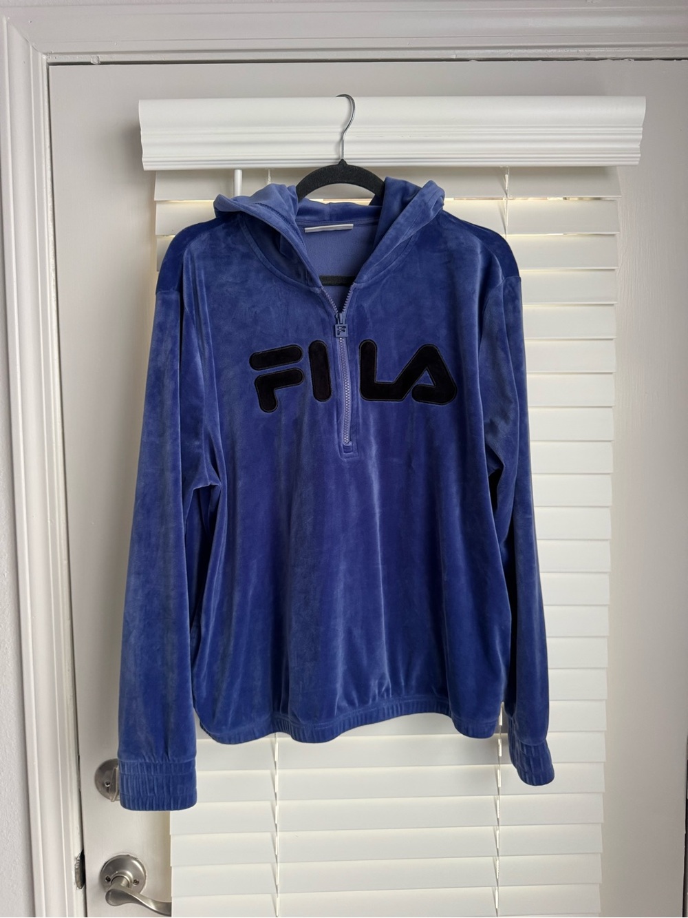 Fila Purple Plush Zip-Up Hoodie with Black Logo